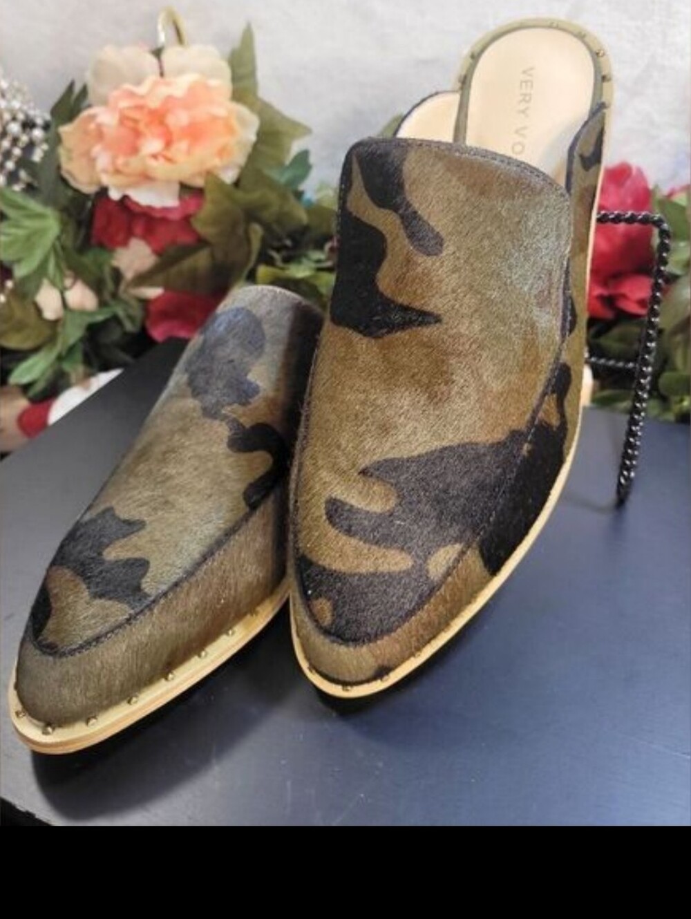 NIB Very Volatile Atwood Camo Leather Mule Boots